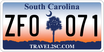 SC license plate ZFO071