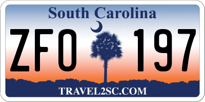 SC license plate ZFO197