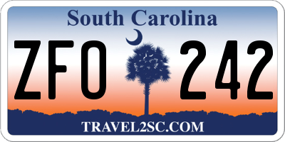 SC license plate ZFO242
