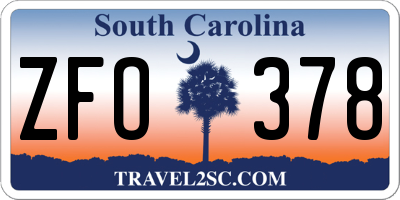 SC license plate ZFO378