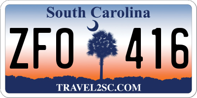 SC license plate ZFO416