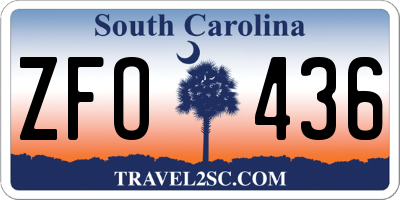 SC license plate ZFO436