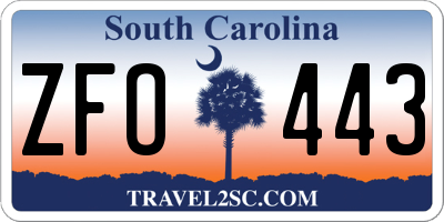 SC license plate ZFO443