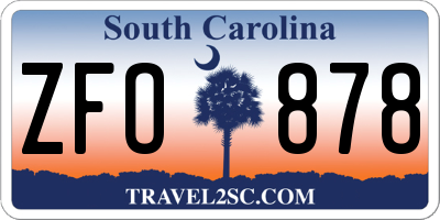 SC license plate ZFO878