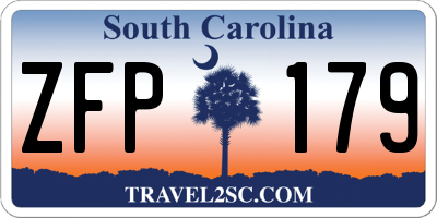 SC license plate ZFP179