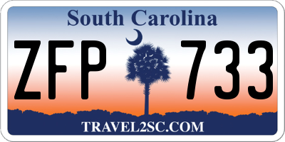 SC license plate ZFP733