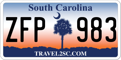 SC license plate ZFP983