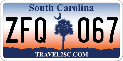 SC license plate ZFQ067