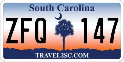 SC license plate ZFQ147