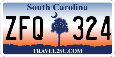 SC license plate ZFQ324