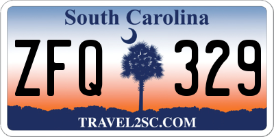 SC license plate ZFQ329
