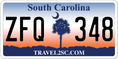 SC license plate ZFQ348