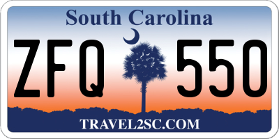 SC license plate ZFQ550
