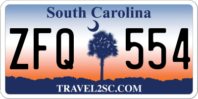 SC license plate ZFQ554