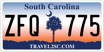 SC license plate ZFQ775