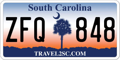 SC license plate ZFQ848