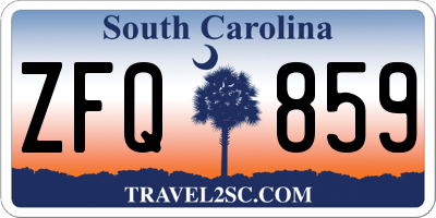 SC license plate ZFQ859