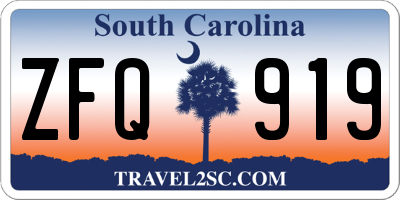 SC license plate ZFQ919