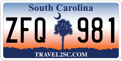SC license plate ZFQ981