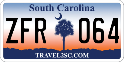 SC license plate ZFR064