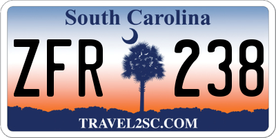 SC license plate ZFR238