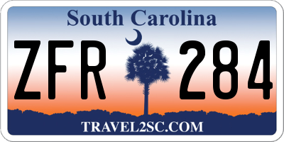 SC license plate ZFR284