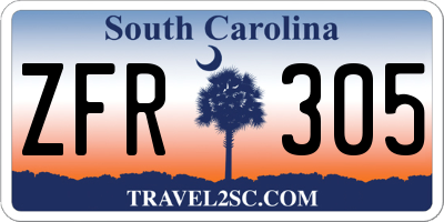 SC license plate ZFR305