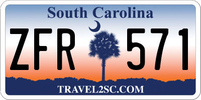 SC license plate ZFR571