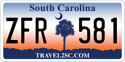 SC license plate ZFR581