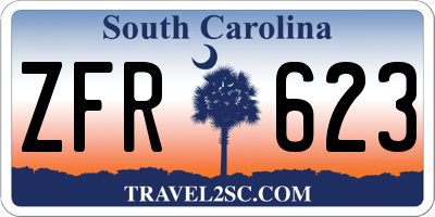 SC license plate ZFR623