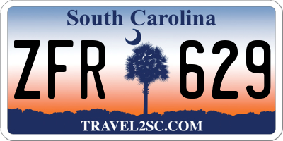 SC license plate ZFR629