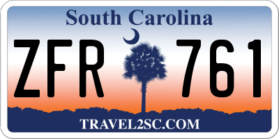 SC license plate ZFR761