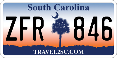 SC license plate ZFR846