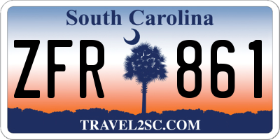 SC license plate ZFR861