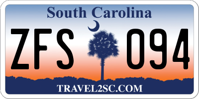 SC license plate ZFS094