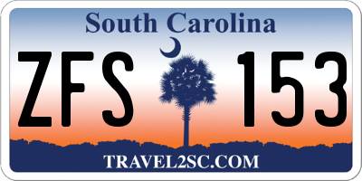 SC license plate ZFS153