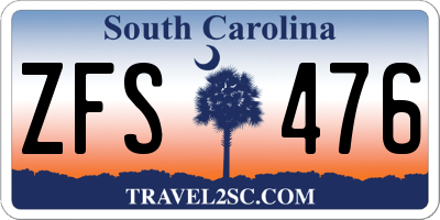SC license plate ZFS476