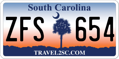 SC license plate ZFS654