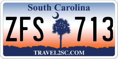 SC license plate ZFS713