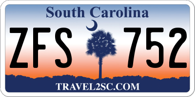 SC license plate ZFS752