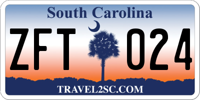 SC license plate ZFT024