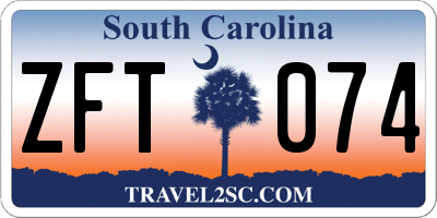SC license plate ZFT074