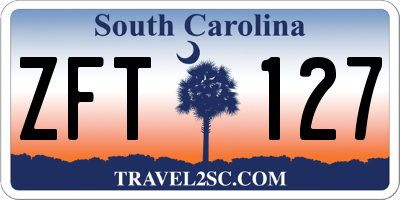 SC license plate ZFT127