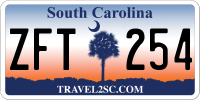 SC license plate ZFT254