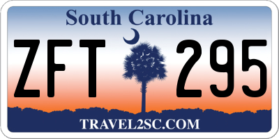 SC license plate ZFT295