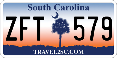 SC license plate ZFT579
