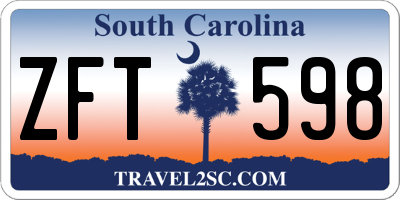 SC license plate ZFT598