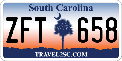 SC license plate ZFT658