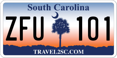 SC license plate ZFU101