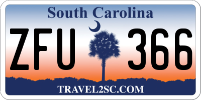 SC license plate ZFU366